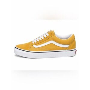 Vans Old Skool Low Top Ochre Yellow Suede Canvas Sneakers Mens 7.5 Womens 9